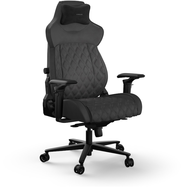 Стол Gaming Corsair TC500 Luxe, Premium breathable fabric, Магнитна възглавница за врата, Omniflex регулируеми подлакътници, Shadow