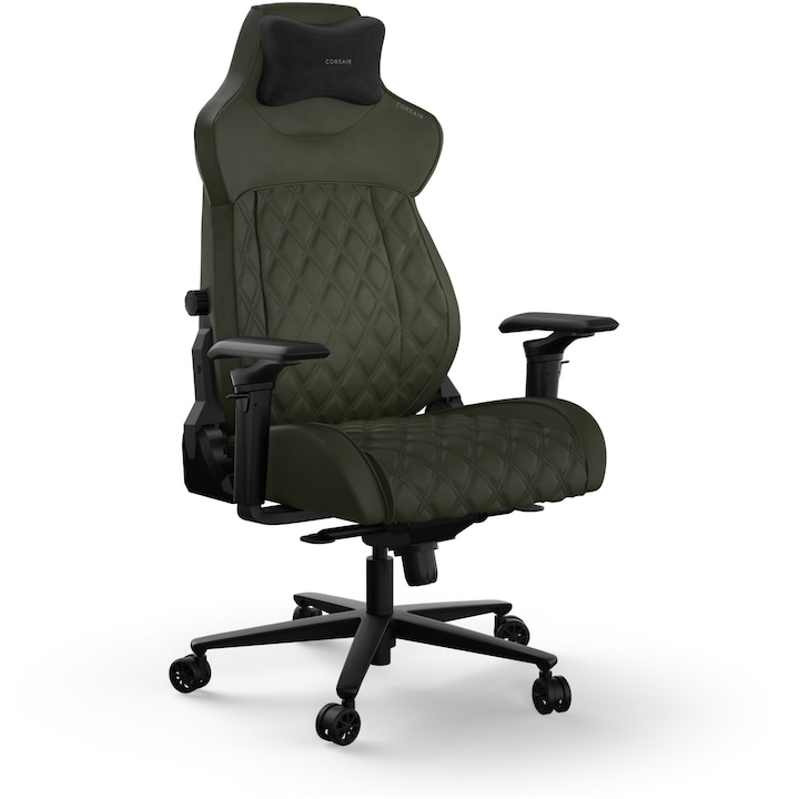 Стол Gaming Corsair TC500 Luxe, Рremium breathable fabric, Магнитна възглавница за врата, Регулируеми подлакътници Omniflex, Sherwood