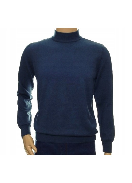 Strokers férfi hosszú ujjú pulóver, pamut, kék, M INTL