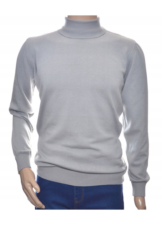 Férfi pulóver Strokers, pamut, hosszú ujjú, szürke, 3XL INTL