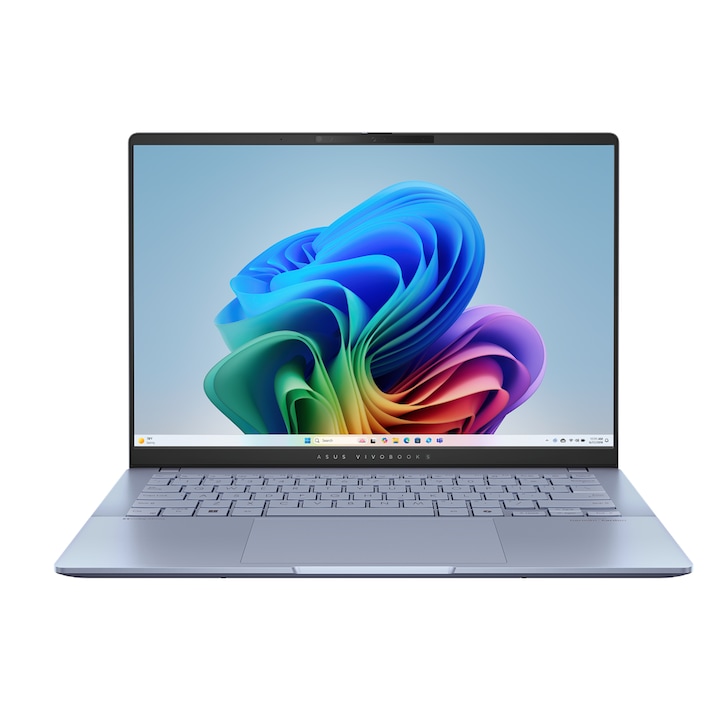 Лаптоп ASUS Vivobook S 14 S5406SA-QD127W, S5406SA-QD127W.250SSD, 14", Intel Core Ultra 7 258V (8-ядрен), Intel Arc 140V 8 Core, 32GB 7500MHz LPDDR5x, Светлосин