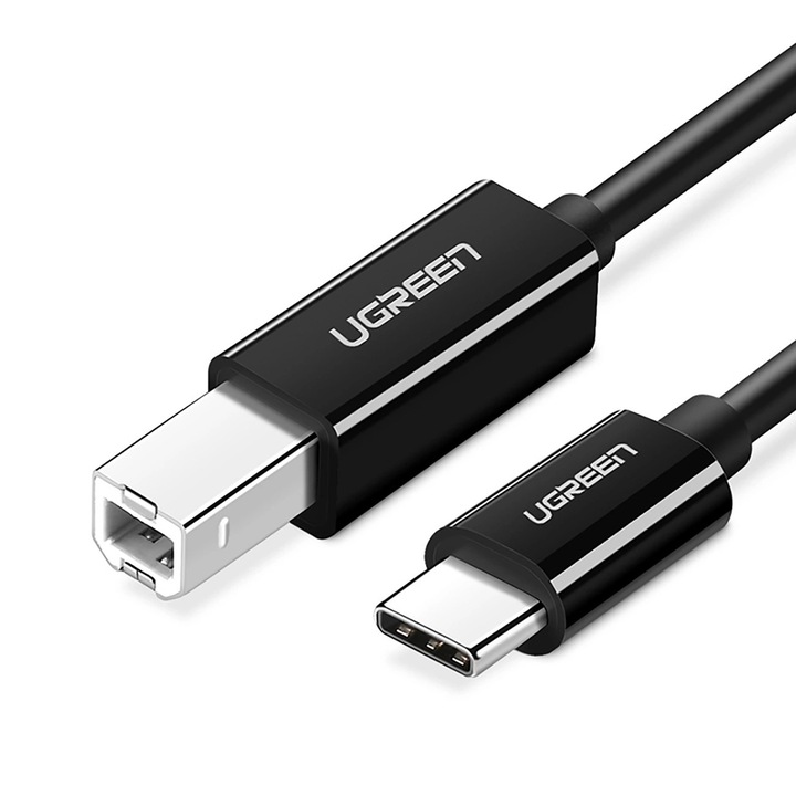 Cablu Ugreen US370 1m USB-C / USB-B, viteza 480 Mbps, negru