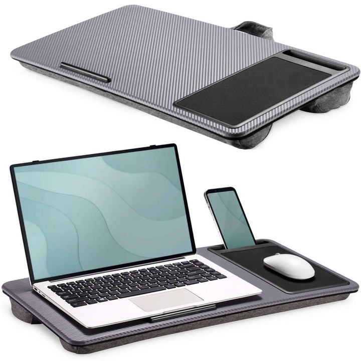 Suport Laptop Alogy, 30,5x57,5x5,5cm, cu suport telefon