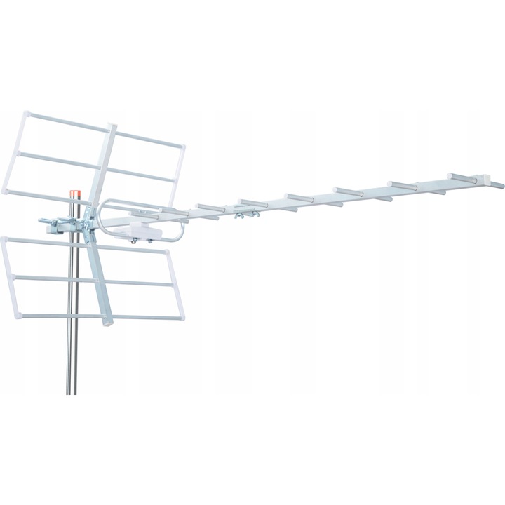 Antena directionala, TechniSat, aluminiu, cu filtru LTE, pentru receptie DVB-T/T2, argintiu