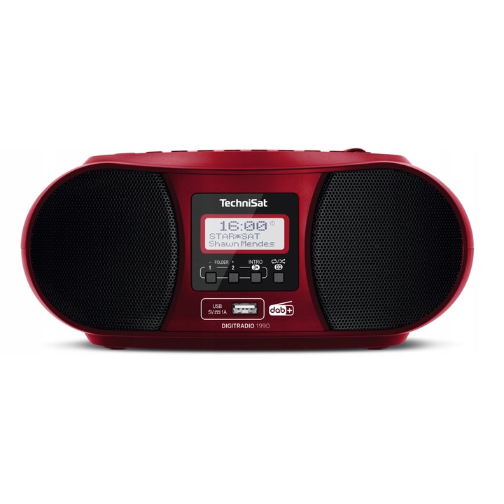 Аудио ситема Microsystem TechniSat DIGITRADIO 1990, Bluetooth, CD, червен, 27x11.6x21.2cm