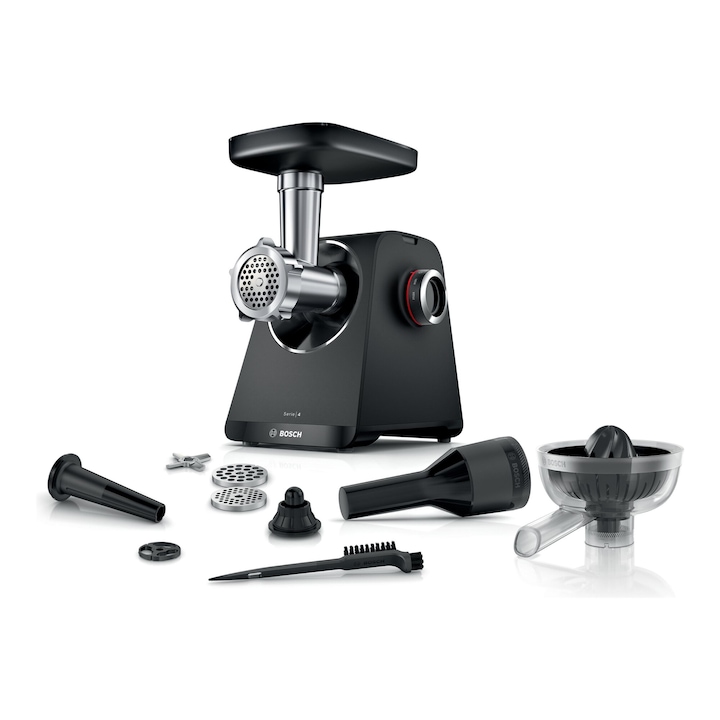 Електрическа чопърка Bosch MFWS430B, 1900 W, черна, 2 скорости, 2,5 кг/мин
