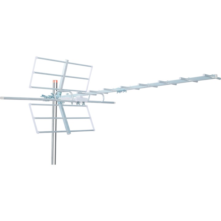 Antena directionala UHDT, DVB-T/T2, LTE/4G, Argintiu