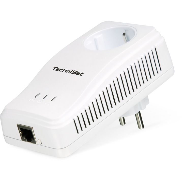 Адаптер PowerLine Webcast, TechniSat, 200 Mbit/s, max 300м, С мрежов филтър, Бял