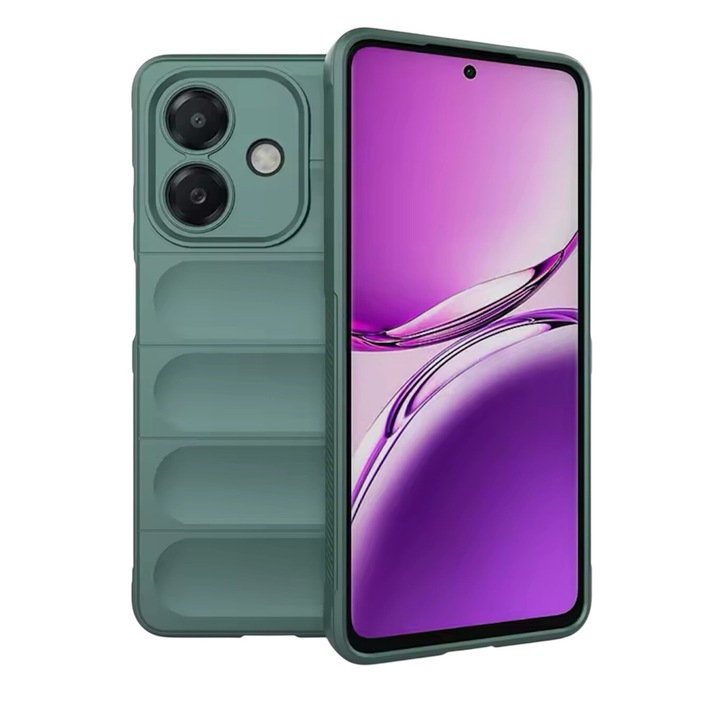 Husa Premium Antisoc din silicon model Phantom Shield, compatibila cu Oppo A40 / Verde