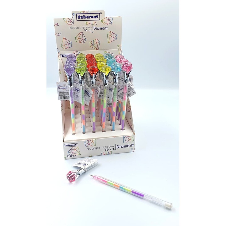 Pixuri Schemat set 36 bucati, cu cerneala multicolora, cu diamant
