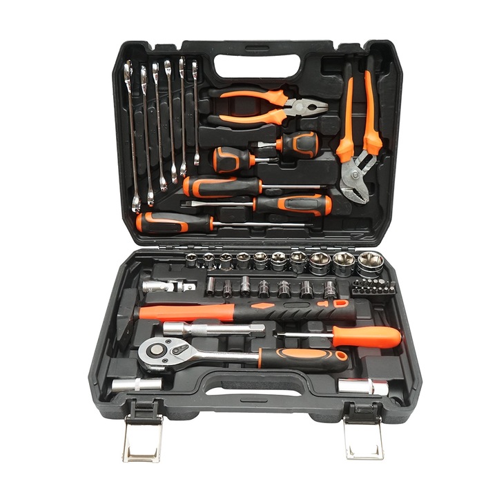 Trusa chei tubulare, fixe, biti cu scule si unelte 58 piese Breckner Germany