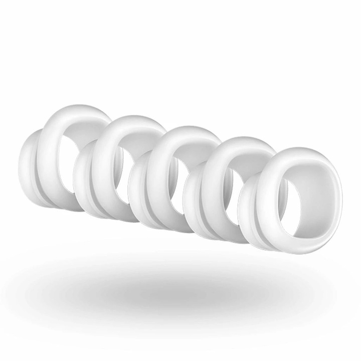 Комплект от 5 резервни накрайника за Satisfyer Pro Penguin, Меки, Лесен монтаж, Бели