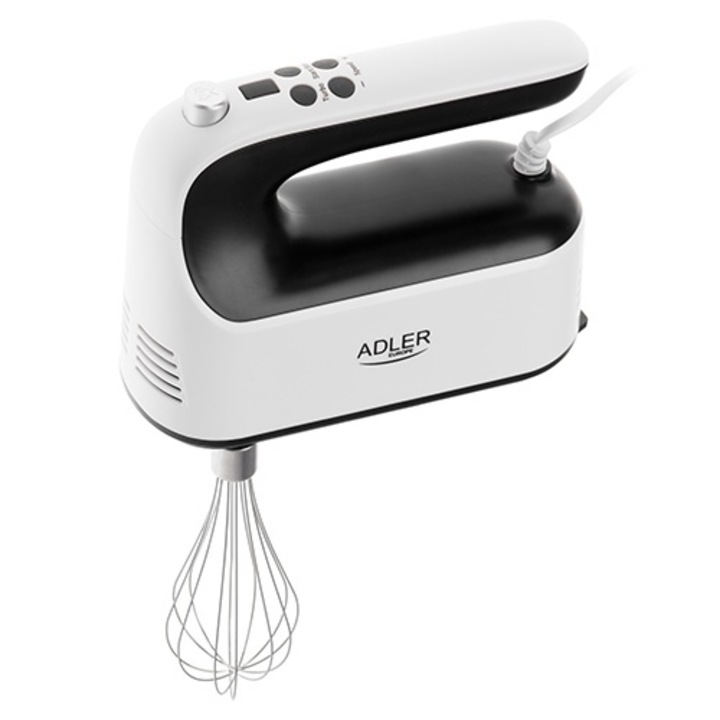 Миксер, ADLER, С LCD, 9 скорости, 3 вида аксесоари, 400W, 19см
