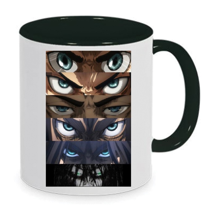 Чаша "Атака на титаните", керамична, 330 мл, черна вътрешност