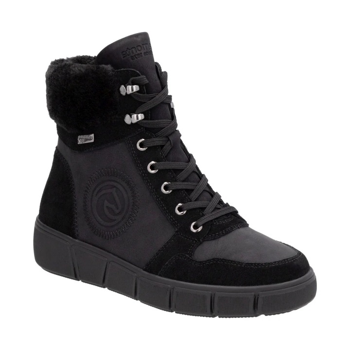 Ghete dama, Remonte, casual, piele intoarsa, negru
