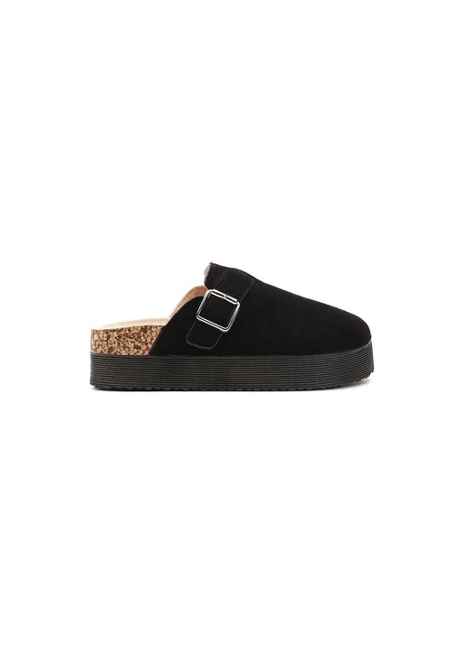 eleganti Permani negru, piele intoarsa, pentru femei, Negru, 36