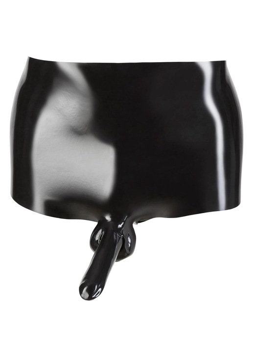 Мъжки секси боксерки Late X, Латекс, Черен, S/M