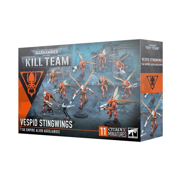 Extensie de joc Warhammer 40000 Kill Team, Vespid Stingwings, Games Workshop, 27 jetonae si 109 piese din plastic