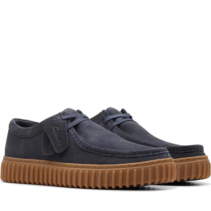 Cipő, Clarks, hétköznapi, velúr, kék, 46 EU