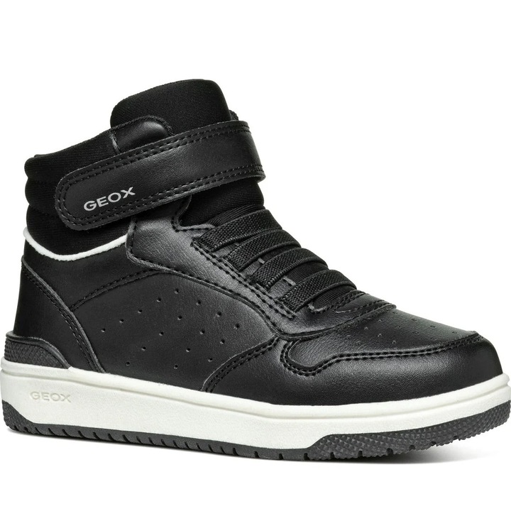 Ghete baieti J46LQB 05415 C0127, Geox, Sintetic, Negru