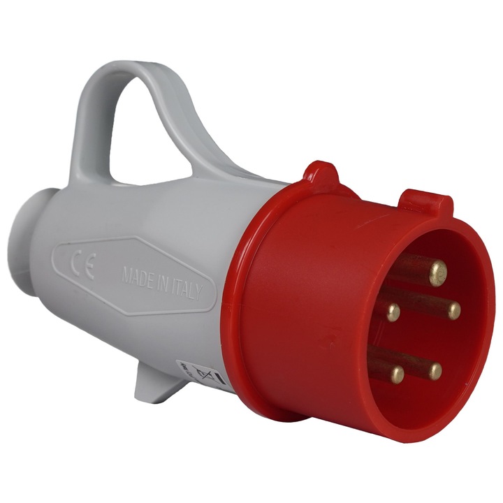 Fisa Portabila Industriala, 3P+N+E, 16A, 400V, 6h, IP44, Fixarea cablului cu suruburi, Culoare Rosie, Fanton