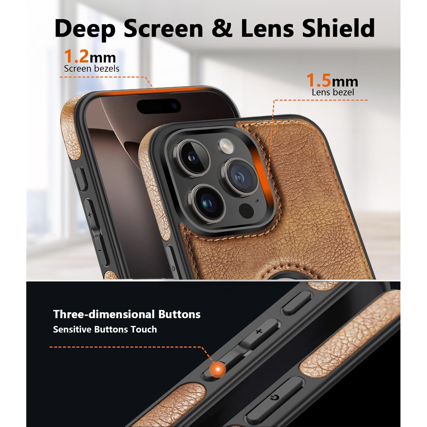 Husa pentru iPhone 16 Pro Max, CloudCradle, Compatibila pentru iPhone 16 Pro Max 6.9" Husa din piele premium, husa de lux, eleganta si frumoasa cu design vegan Scut de protectie Maner anti-alunecare Piele cu cusaturi perfecte cu aspect vintage, Maro