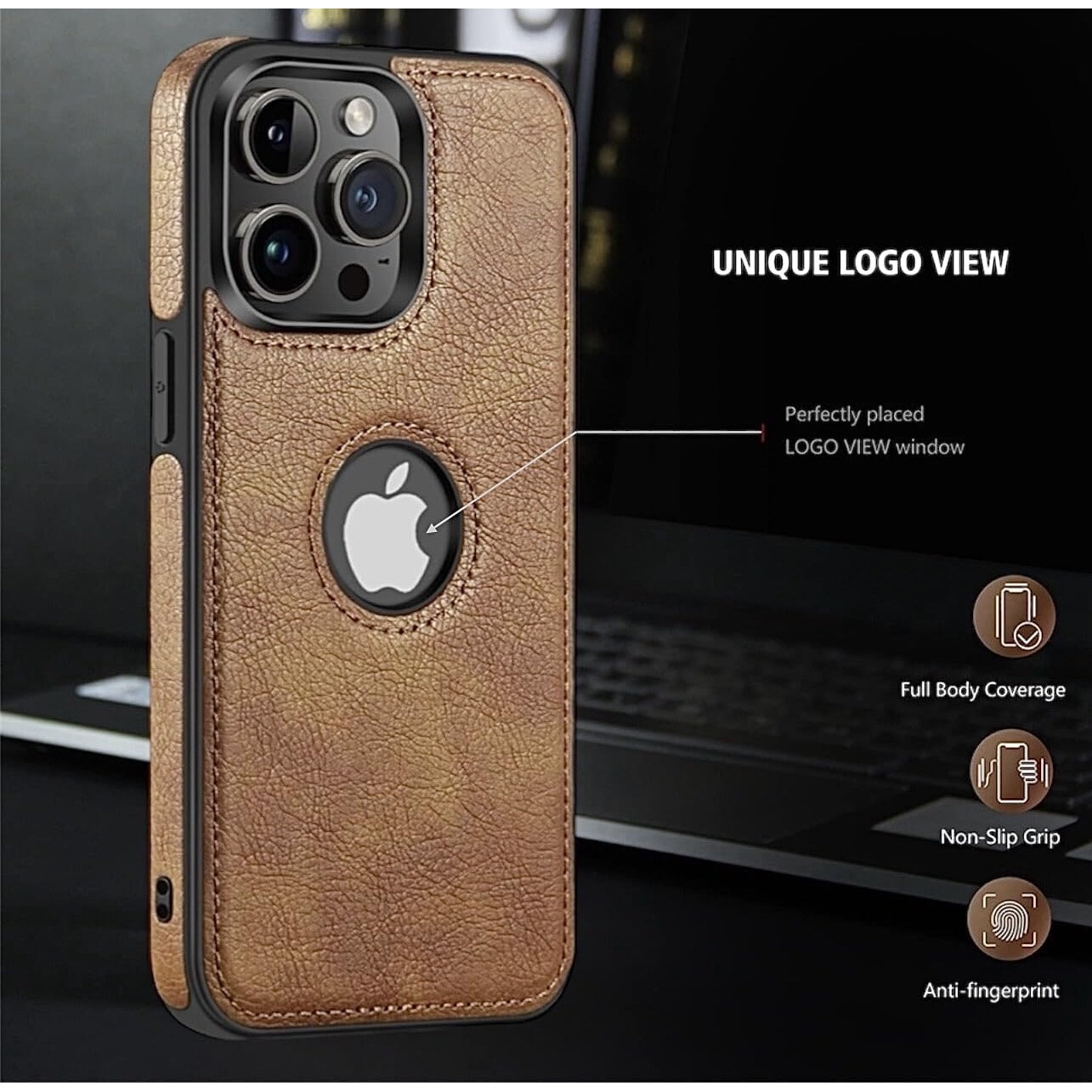 Husa pentru iPhone 16 Pro Max, CloudCradle, Compatibila pentru iPhone 16 Pro Max 6.9" Husa din piele premium, husa de lux, eleganta si frumoasa cu design vegan Scut de protectie Maner anti-alunecare Piele cu cusaturi perfecte cu aspect vintage, Maro