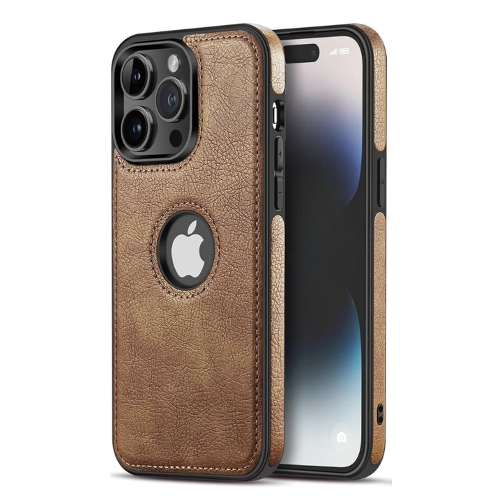 iPhone 16 Pro tok, CloudCradle, kompatibilis iPhone 16 Pro 6,3"-os prémium bőrtok, luxustok, elegáns és gyönyörű vegán dizájnnal Védőpajzs Csúszásmentes fogantyú Bőr tökéletes varrással vintage megjelenéssel, Barna