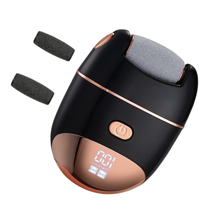 Pila Electrica pentru Talpi si Calcaie, lustruitor electric pentru picioare, rasnita pentru picioare, ingrijirea picioarelor, indepartarea calusurilor, impermeabil, pentru pielea moarta a calcaiului crapat, portabil, negru