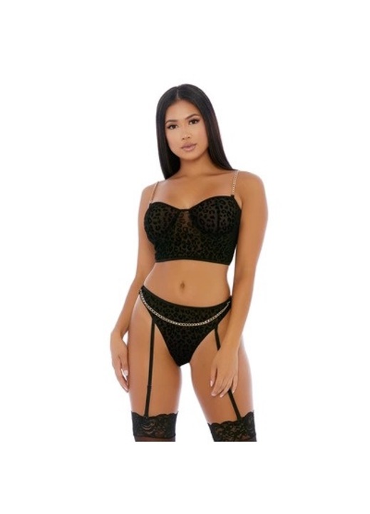 Szexi fehérnemű szett, ForPlay halos, fekete, Fekete