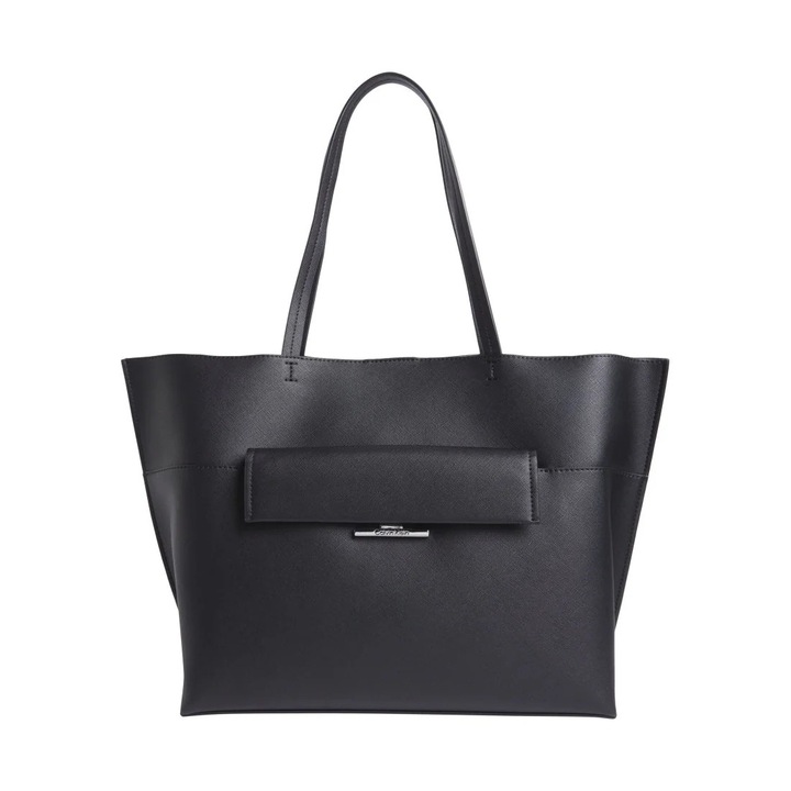Geanta shopper, Calvin Klein, neagra, sintetic
