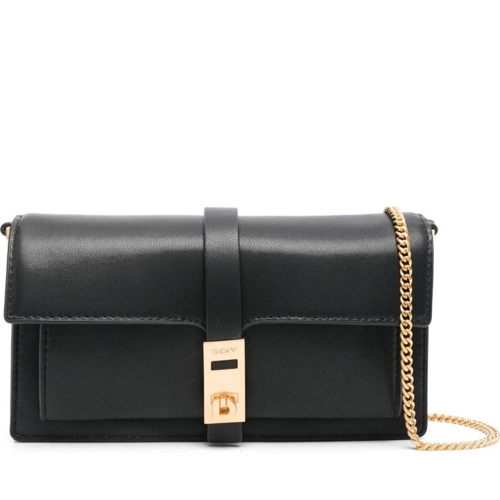 Geanta plic, DKNY, 2024, neagra, piele naturala