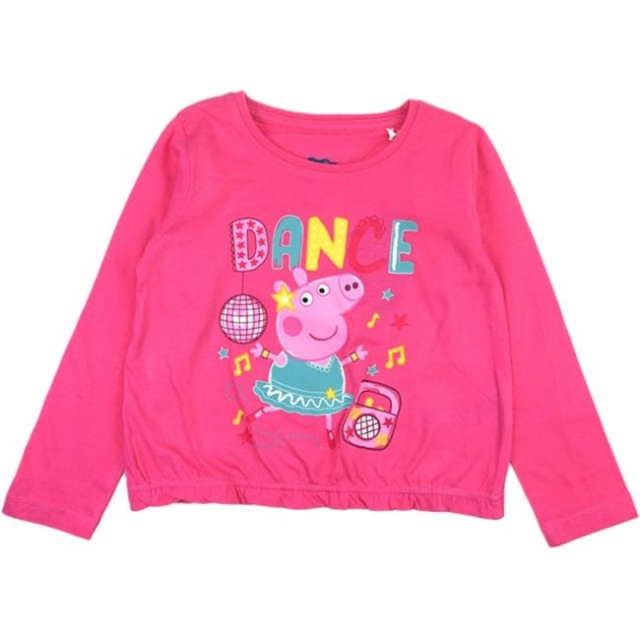 Peppa Pig Dance 19942 hosszú ujjú pamutblúz gyerekeknek, Rózsaszín