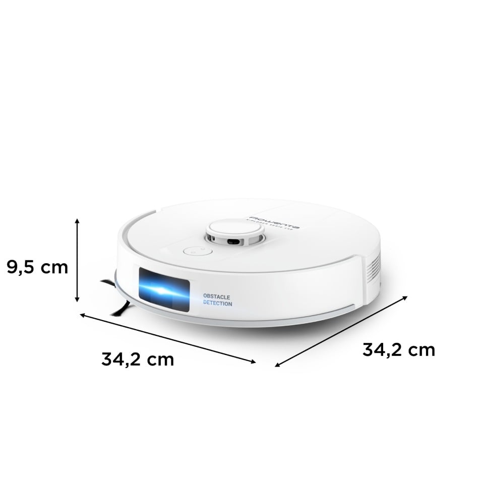 Aspirator robot Rowenta X-Plorer Serie 140 RR9177WH, putere aspirare 5000 Pa, 4 trepte de putere, autonomie de pana la 120 minute, recipient apa 0.32L, alb
