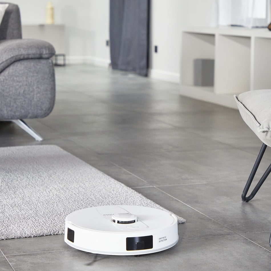 Aspirator robot Rowenta X-Plorer Serie 140 RR9177WH, putere aspirare 5000 Pa, 4 trepte de putere, autonomie de pana la 120 minute, recipient apa 0.32L, alb