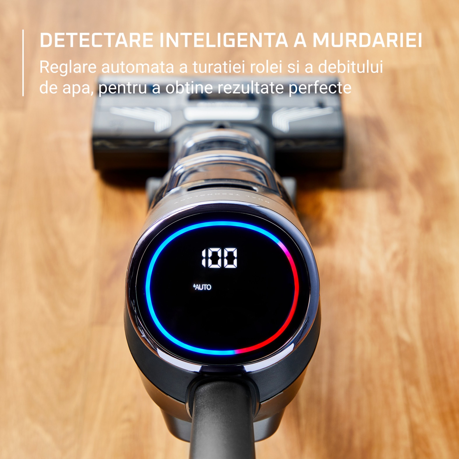 Aspirator vertical cu spalare Rowenta X-Clean 4 GZ5035WO, 200W, 425 RPM, Autonomie 50 minute, Baza de incarcare, Compatibil cu detergentii, Functie autocuratare, Gri/Negru