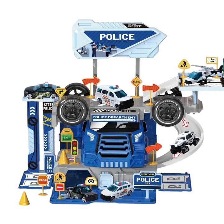 Masinuta, 2 in 1, 46 piese, 35x28x35 cm, Albastru