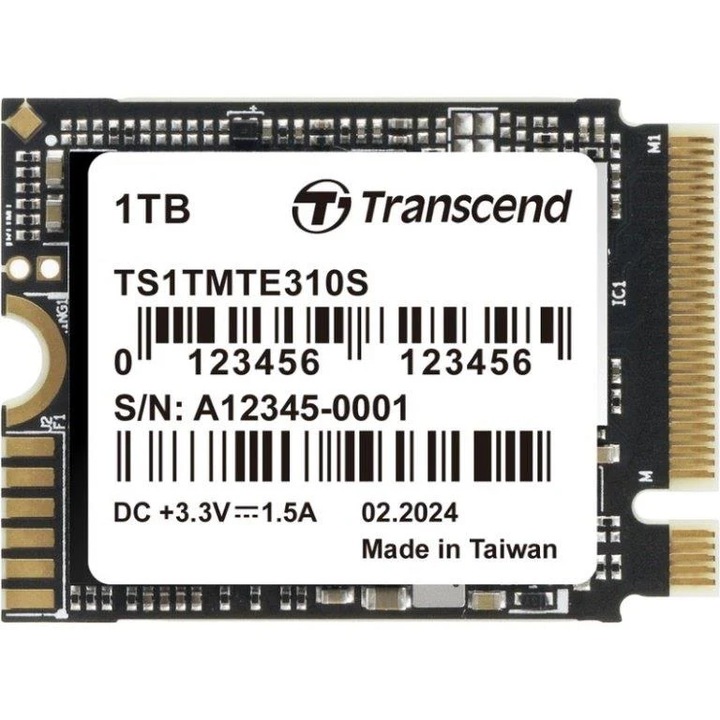 Solid-State Drive (SSD) Transcend 1TB, M.2 2230, PCIe Gen4x4, NVMe, 3D TLC, DRAM-less TS1TMTE310S