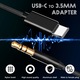 Cablu adaptor audio usb type-c la aux jack 3.5mm, SINBINTA, Cablu auxiliar cu mufa tip c si jack 3.5 mm pentru auxiliar, Transmisie de mare viteza, Durabil, Sunet de inalta calitate, Pentru casti, boxa sau autoturism, Metal/Nylon, 1m, Negru