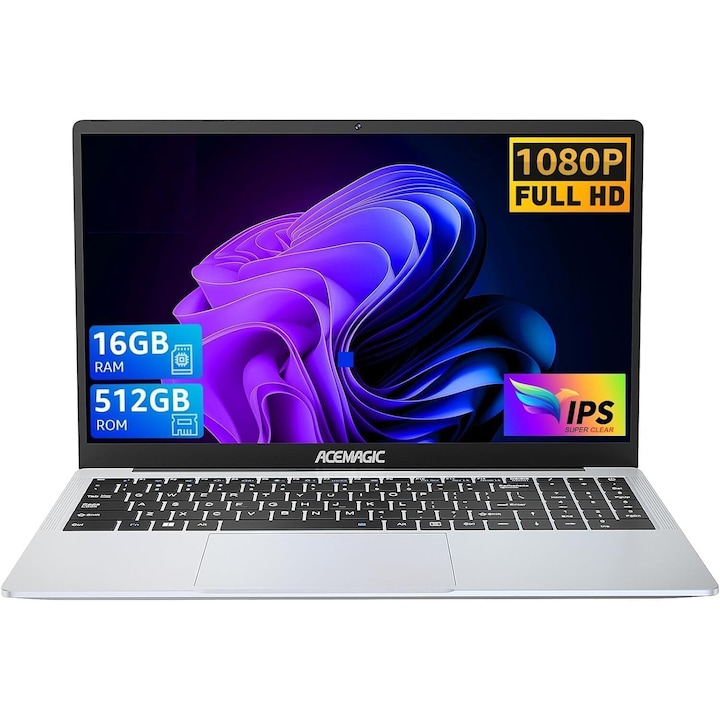 ACEMAGIC 15.6'' лаптоп с процесор Intel® Twin Lake N150 до 3.6 GHz, 16GB DDR4 RAM, 512GB SSD, Windows 11 Pro