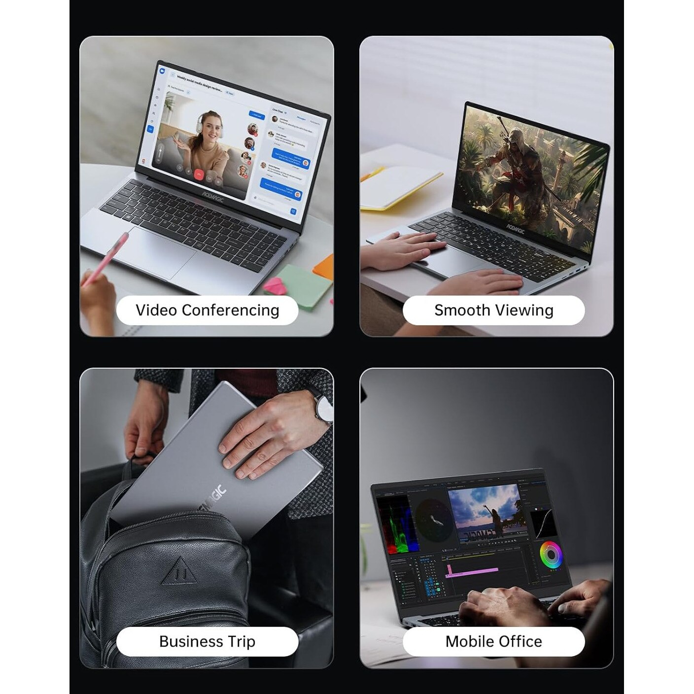 Laptop ACEMAGIC 15.6''cu procesor Intel® Twin Lake N150 pana la 3.6 GHz, 16GB DDR4 RAM, 512GB SSD, Windows 11 Pro