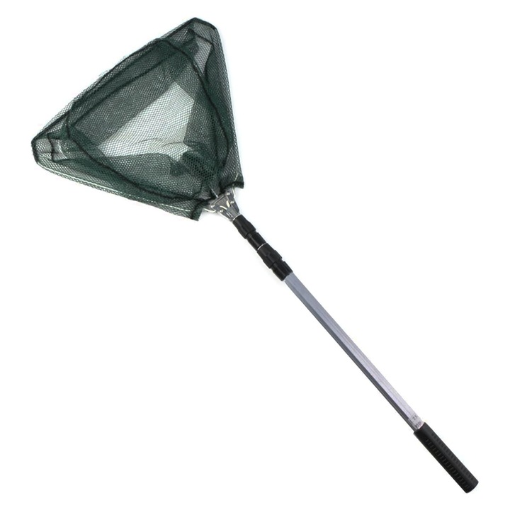 Телескопична триъгълна примамка, Hggzeg, примамка Delphin, примамка Delphin triangular head carp lure, Triangular head 40x40x40cm, Сгъваема, Екологична и подходяща за риба, За солена вода, сладка вода, Алуминий, 190 cm, Черно/Зелено