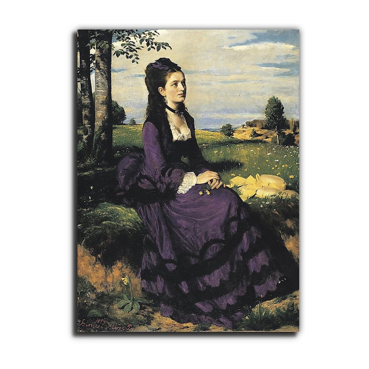Szinyei Merse Pál: Lilaruhás nő (1874), vászonkép, 90x120