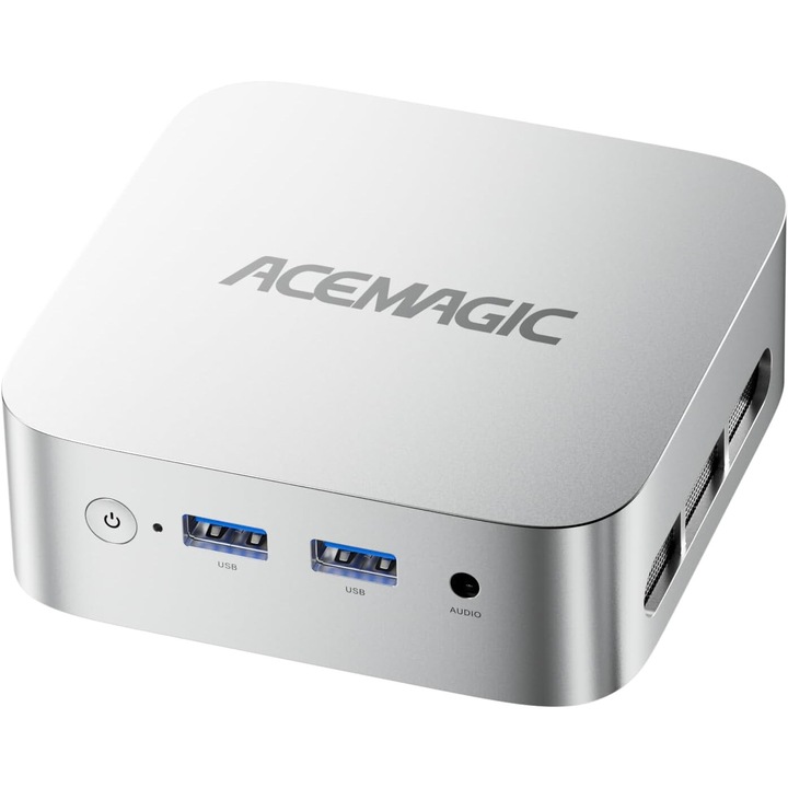 Мини компютър ACEMAGIC Intel N97 до 3.6GHz, 16GB DDR4 RAM 512GB SSD, Win 11 Pro, бял
