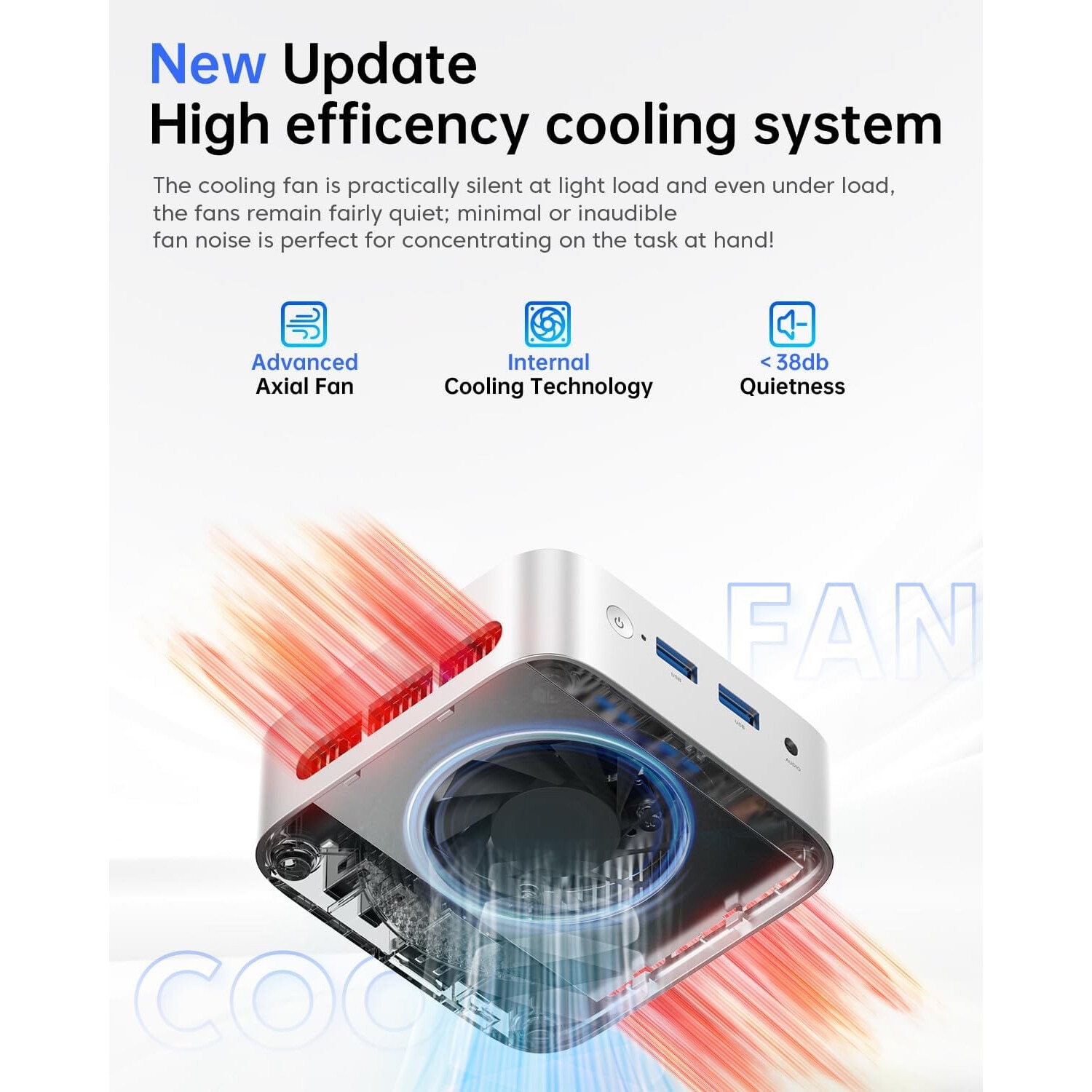 Mini PC ACEMAGIC Intel N97 pana la 3.6GHz, 16GB DDR4 RAM 512GB SSD