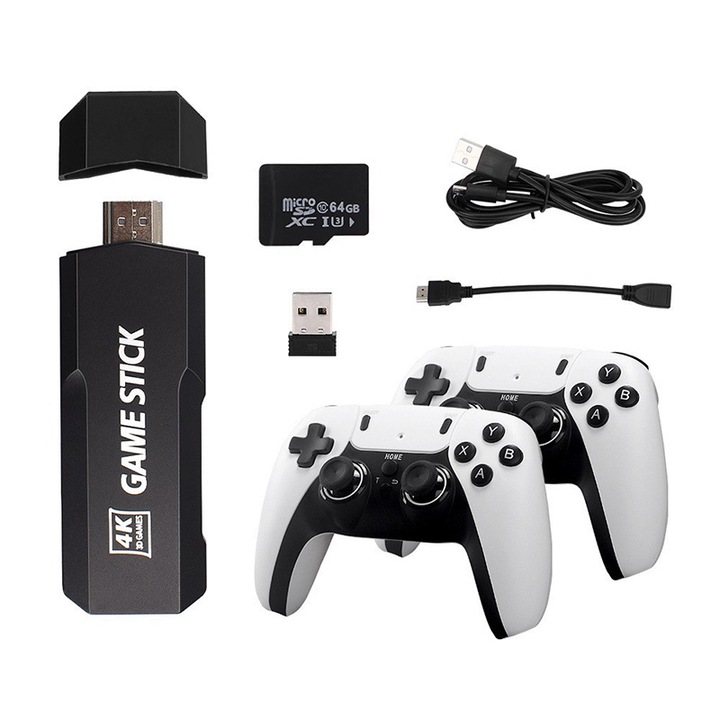 Игрова конзола HD 4K 2.4G безжична ретро 64GB Arhatreya® 37000 Games Mini Pocket Game Console Anti-Slip Design Преносима конзола за видеоигри Поддръжка на TF карта разширение за момчета и момичета