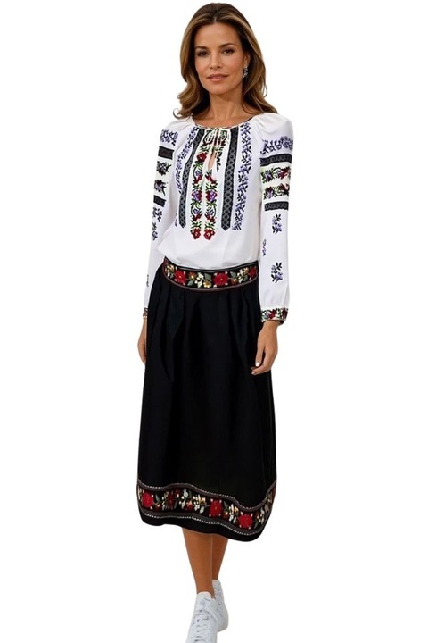 Fusta dama R24F, Verde/Negru