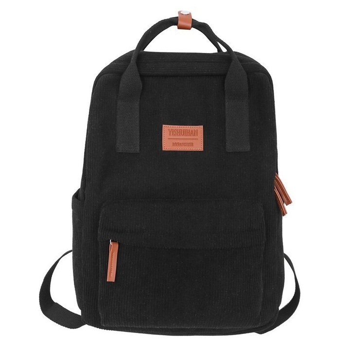 Rucsac sportiv ECARLA, negru, 35x17x38cm, cu breloc