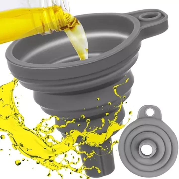 Фуния VarioShop®, силиконова, универсална, сгъваема, издържа на високи температури, гъвкава, не поема миризми, 7х8см, универсална