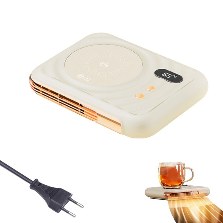 Suport 2 in 1 Incalzitor electric cana, 3 setari temperatura, functie de incalzire cu aer cald, bej